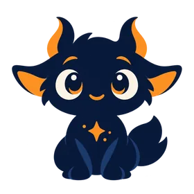 Isla, our cheerful navy and orange story companion